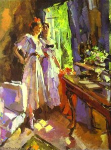 In Front Of The Open Window — Konstantin Alexeievitch Korovin, Impressionism