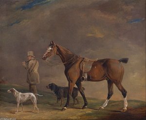 A Sportsman With Shooting Pony And Gun Dogs