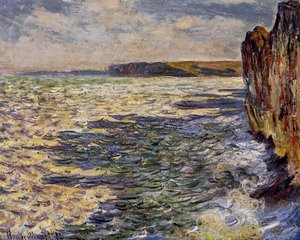 Wellen Und Felsen Bei Pourville — Claude Monet
