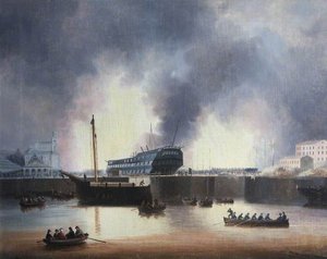 Dockyard Fire, 1840 — Thomas Lyde Hornbrook