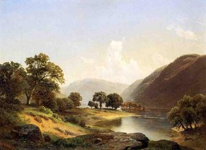 Mountain Landscape With River, Near Philadelphia — Paul Weber