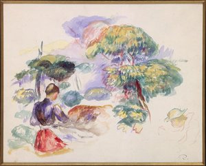 Landscape With A Girl — Pierre-auguste Renoir