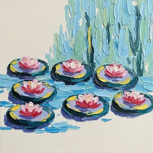 Floating Serenity: A Sculptural Study of Indigo Lilies and Ethereal Blue Reeds