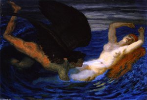 Wind And Waves (unfinished) — Franz Ritter Von Stuck, Symbolism