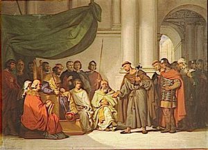 ALEXIS COMNENE RECOIT A CONSTANTINOPLE PIERRE L'ERMITE.1096