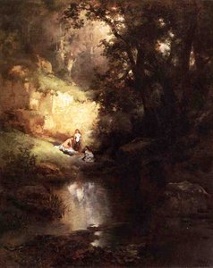 The Bathers — Thomas Moran, Hudson River School