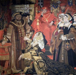 Henry VIII and Catherine of Aragon before Papal Legates at Blackfriars, 1529