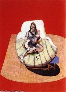 Study For Portrait Of Henrietta Moraes On A Red Ground, 1964 — Francis Bacon, Expressionism