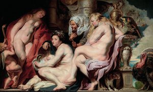 The Daughters Of Cecrops Finding The Child Erichthonius — Jacob Jordaens, Baroque