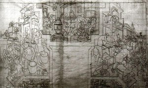 Squared Study For South Wall Of Missouri Mural — Thomas Hart Benton
