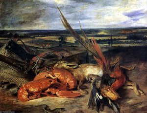 Still Life With Lobsters — Eugène Delacroix