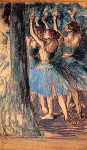 Group Of Dancers, Tree Decor — Edgar Degas