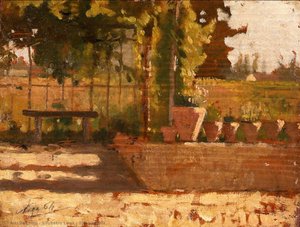 The Pergola — Silvestro Lega, Impressionism