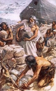 Noah Building His Altar — Harold Copping