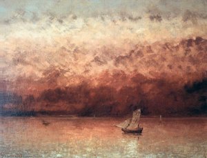 Sunset On Lake Geneva — Gustave Courbet, Realism