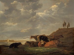 River Landscape With Cows — Aelbert Jacobsz Cuyp