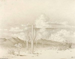 Untitled (transfer Drawing For Evening, Paradise Valley, Arizona) — George Elbert Burr, Contemporary Realism