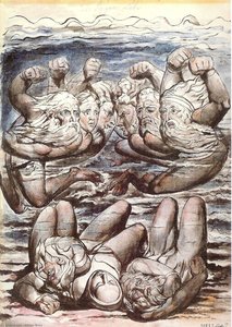 Hölle, Cantos Vii, 110-127, Der Styxsee Mit Kämpfenden Wütenden Sünden — William Blake, Romantic Visionary