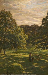 Wood With A Woman, Sheep And A Boy (meadow Scene) — Joseph P Knight