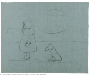 Child In Hood With Dog — Паула Модерсон-бекер