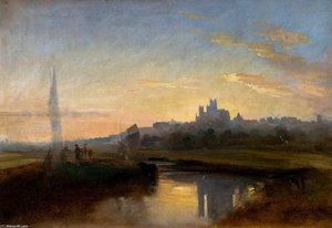 Lincoln From The River At Sunset — Peter De Wint