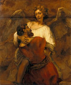 Jacob Luchando Con El Ángel — Rembrandt Van Rijn