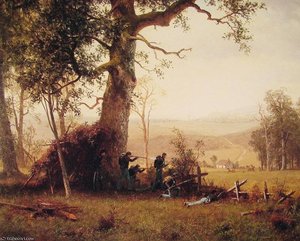 Guerrilla Warfare — Albert Bierstadt, Hudson River School