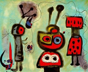 El Pájaro Mirando Tranquilamente Las Alas En Llamas — Joan Miró, Surrealism