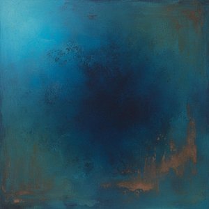 Ephemeral Depths: Where Indigo Twilight Meets Oxidized Earth Tides. — Christian Noiret, Contemporary Abstract Painting