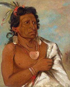 U'sh Ee Kitz, He Who Fights With A Feather, Chief Of The Tribe — George Catlin