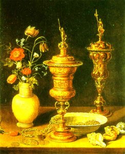 Stilleben Mit Blumen Und Vergoldeten Pokalen — Клара Питерс