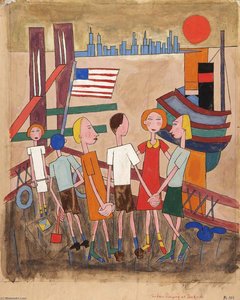 Children Playing At Dockside — William H. Johnson