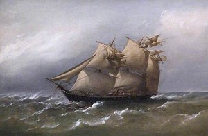 Hms Fawn Caught In A White Squall, Bass Straits, Australia — Richard Brydges Beechey