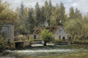 Fishermen By A Watermill