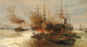 Scene On The Lower Thames — William Lionel Wyllie