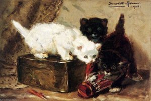 Kittens At Play — Henriette Ronner Knip
