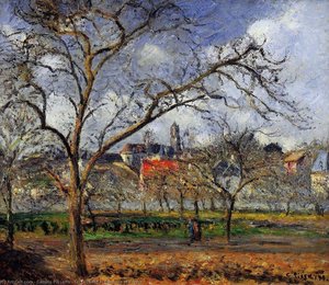 En El Huerto De Pontoise En Invierno — Camille Pissarro