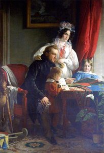Graf August Ferdinand Breuner-enckevoirt Mit Gattin Maria Theresia Esterhazy Und Den Beiden Kindern — Friedrich Ritter Von Amerling