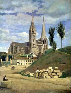Chartres Cathedral — Jean-baptiste-camille Corot, French Landscape Painting