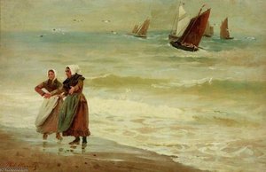 Beach With Figures — Philip Richard Morris