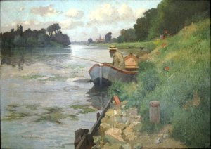La Rivire (La Seine) (avec autoportrait de Roger Jourdain )