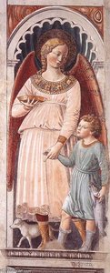 Raphael And Tobias (on The Pillar) — Benozzo Gozzoli