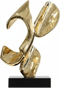 Golden Leaf Sculpture – Modern Metal Art, Modern & Minimalist