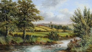 Canon Hall Park River Meadow With Church, South Yorkshire — Benjamin Hold