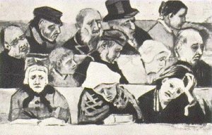 Church Pew With Worshippers — Vincent Willem Van Gogh, Post-impressionist Expressionism