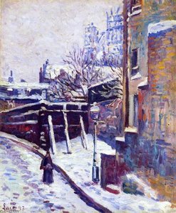 Montmartre, Snow Covered Street — Maximilien Luce