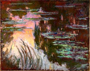 Seerosen Bei Sonnenuntergang — Claude Monet, Impressionist Landscape