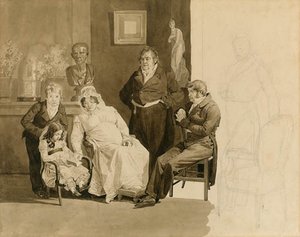 The Artist's Family In An Interior — Auguste Xavier Leprince