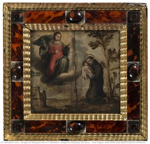 The Virgin, The Child And Saint Francis Of Assisi — Gregorio Vásquez Arce Y Ceballos, Gregorio Vásquez De Arce, Spanish Baroque
