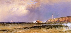 Coastal Scene With Lighthouse — Alfred Thompson Bricher